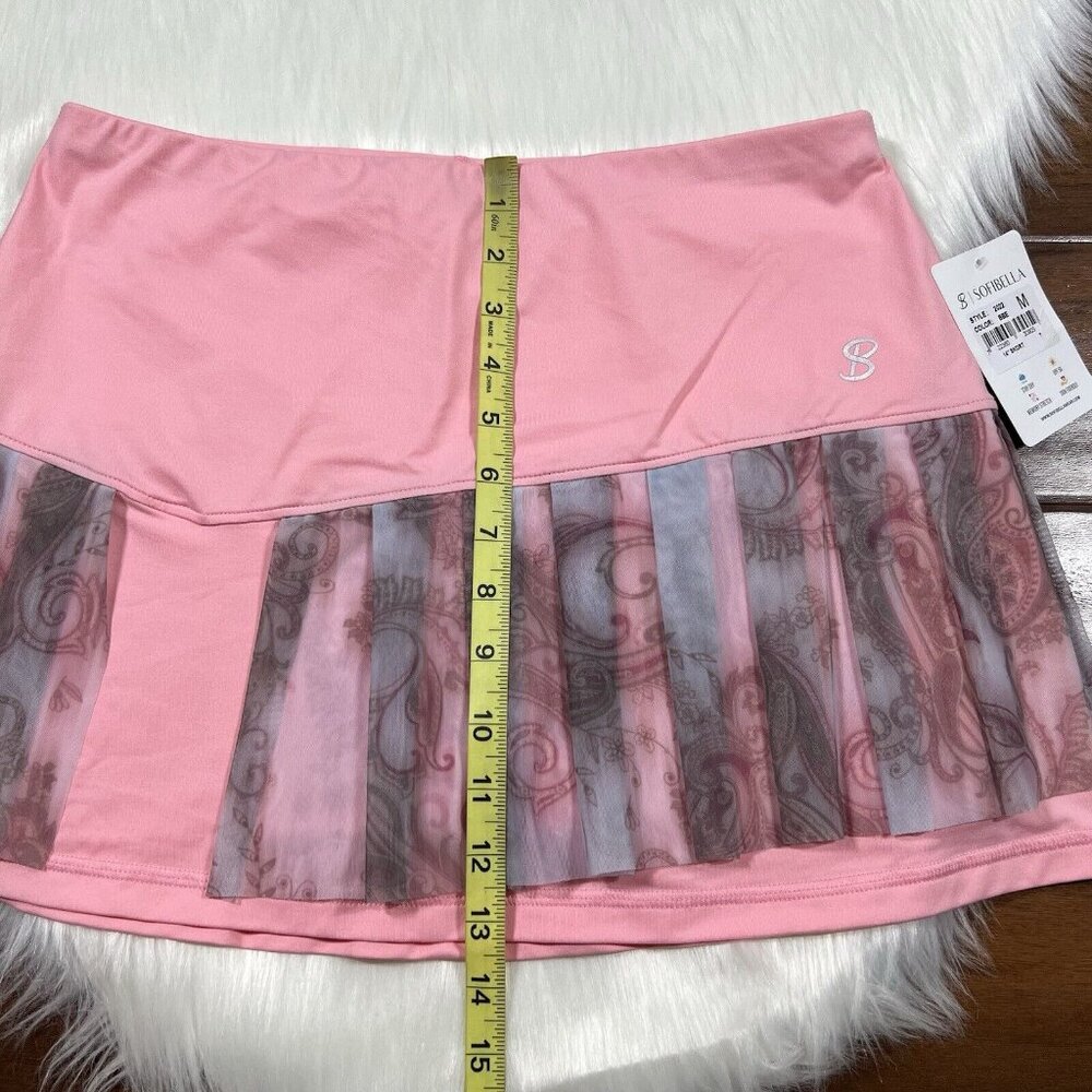 Pink Skort with Sheer Panel Design - Picture 4 of 7